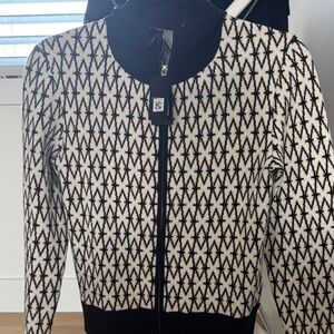 Maje Black and White Geometric Bomber Jacket
 Brand New